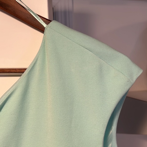 Zara Small Fitted One Shoulder Sea Foam Bodycon Mini Dress - Picture 8 of 12